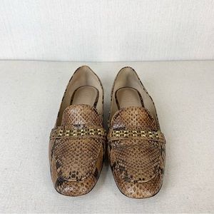 Tory Burch~Women’s “Roccia” Python Gemini‎ Link Leather Loafers/Flats~Sz 10.5